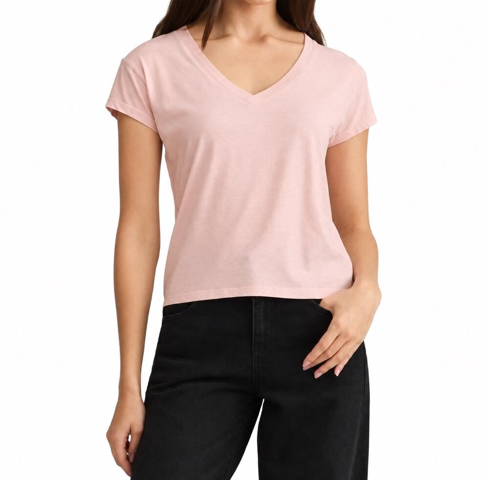 Z Supply Modern Tee SZ Small NWT Pink VNeck Short Sleeve Cotton TShirt Essential